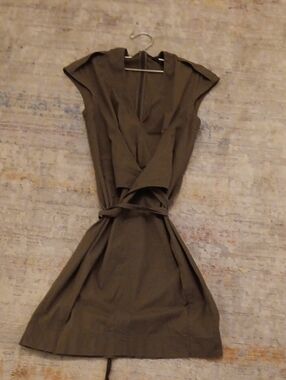 Gucci Army Green Belted Mid Dress